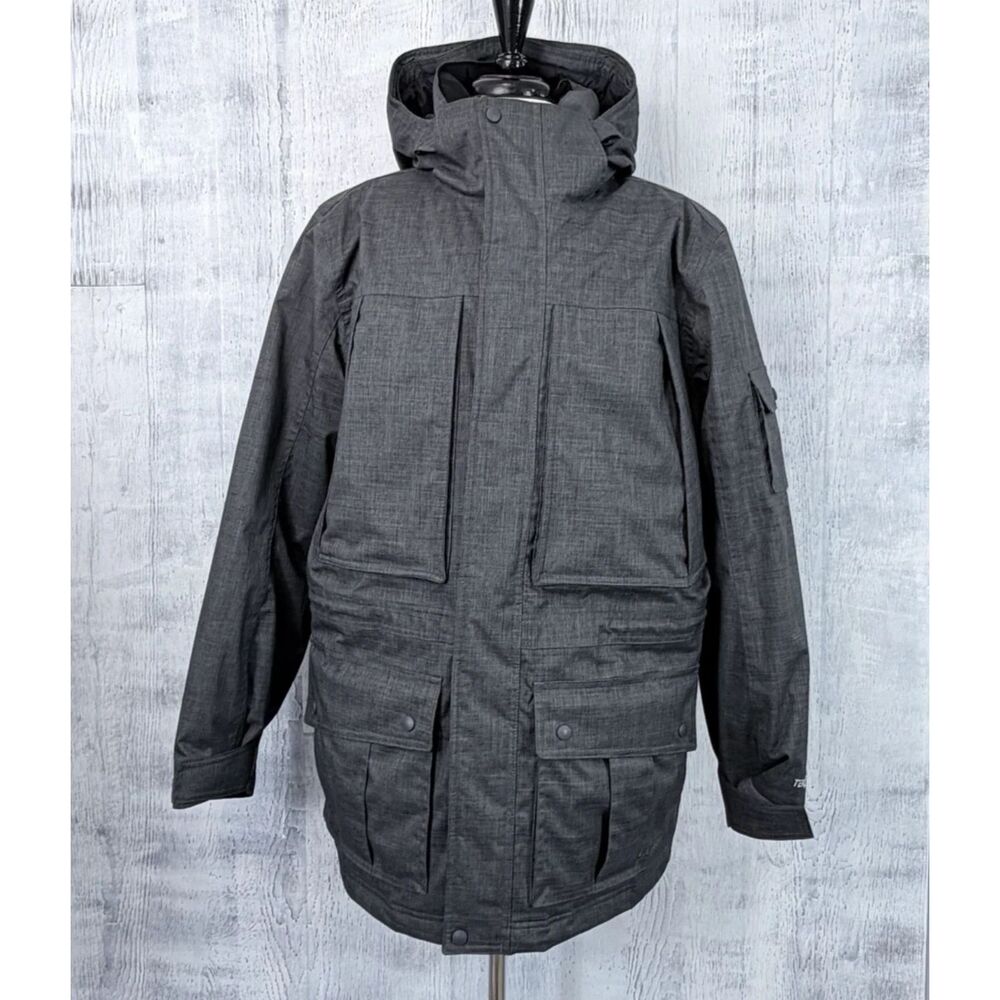 L.L. Bean Baxter State Parka Down Jacket Mens L Winter Coat Hooded Charcoal Gray